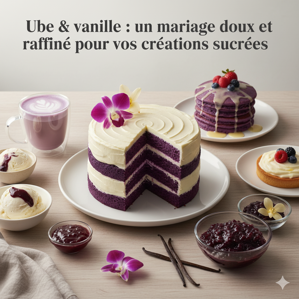 Ube & vanille : un mariage doux et raffiné pour vos créations sucrées