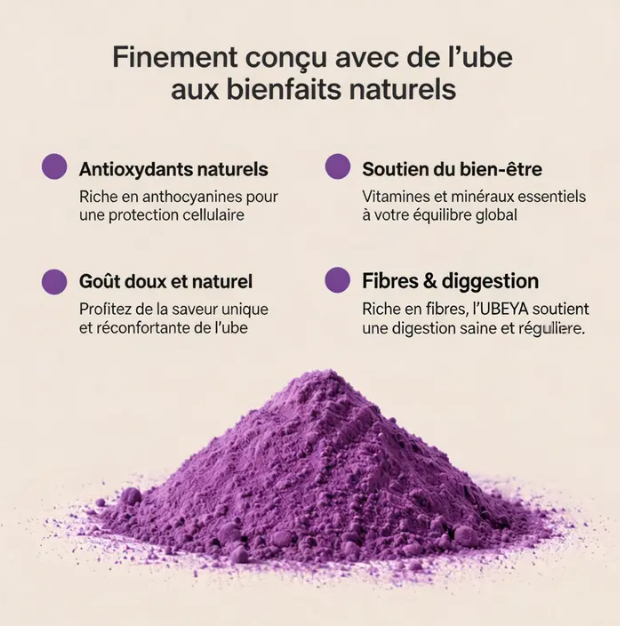 Tas de poudre d'ube violette naturelle Úbeya